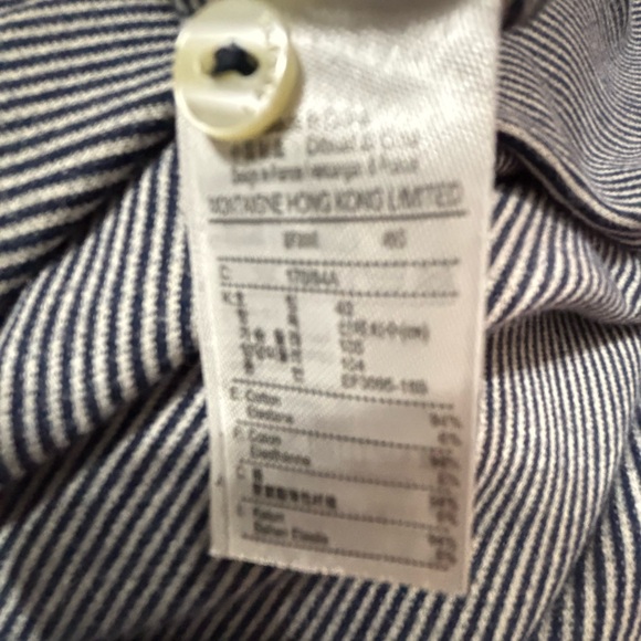 Lacoste Slim Fit Polo Dress Navy White Stripe Tennis Preppy Size 40 US M - Picture 6 of 7